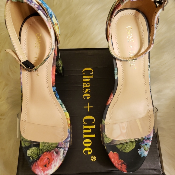 🆕️Clear PVC Strap Floral Platform Heels sz 7 - Picture 4 of 9
